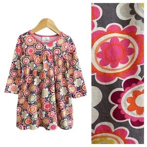 Hanna Andersson Floral Kids Dress - Gray, Pink, Orange, Yellow